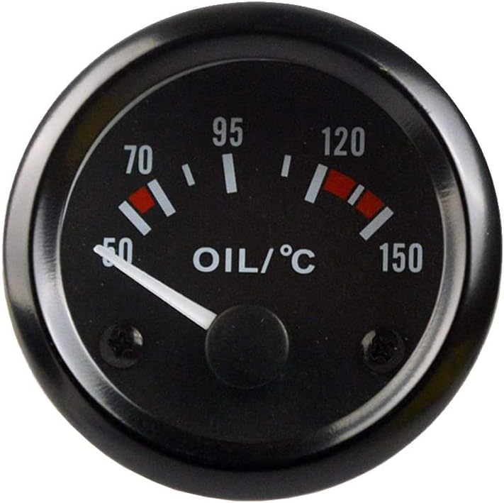 E Support Universal Car 2" 52mm Pointer Oil Temp Temperautre Gauge Meter Celsius White LED Light Indicator Display Electrical - Image 1